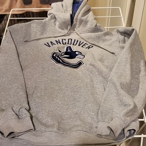 NHL Hockey Canucks orca logo grey hoodie